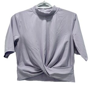 Lululemon Wrap Front Mock‎ Neck Crop Short Sleeve Size 6 *** Read